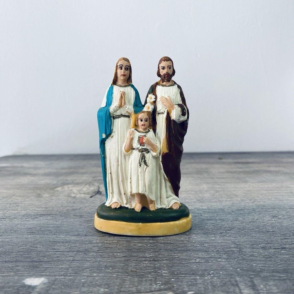 Small Vintage Celluloid Made in Italy Holy Family Figure